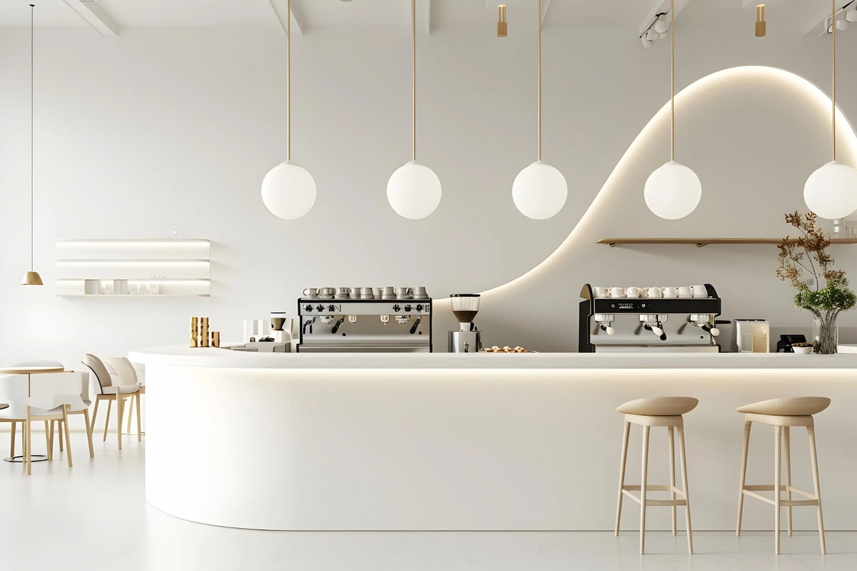 Monochrome Minimalist Cafe Design